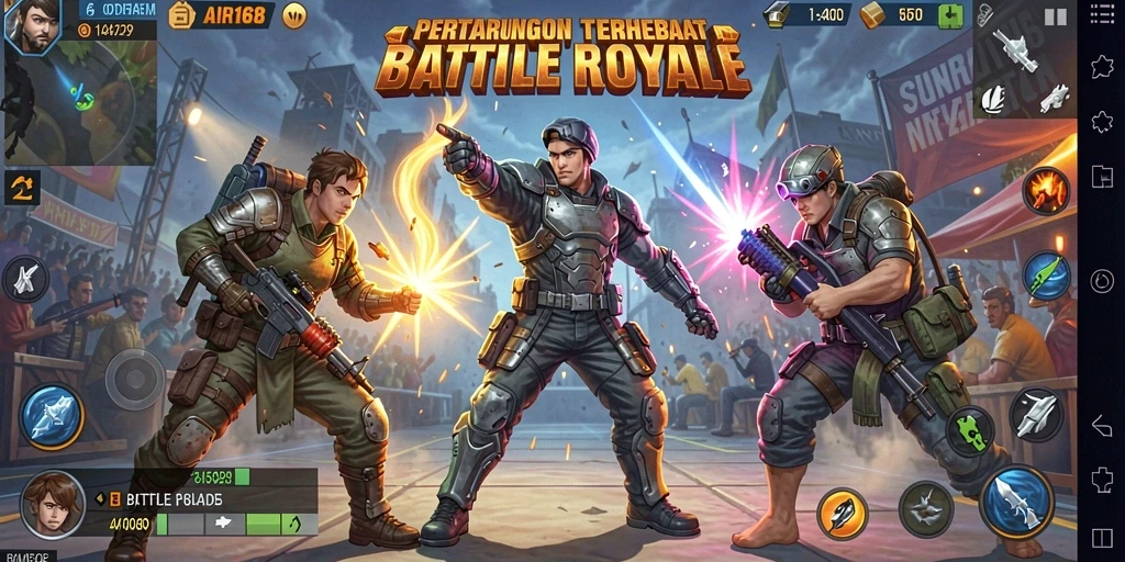 Tampilan menegangkan dalam pertempuran Battle Royale di AIR168.