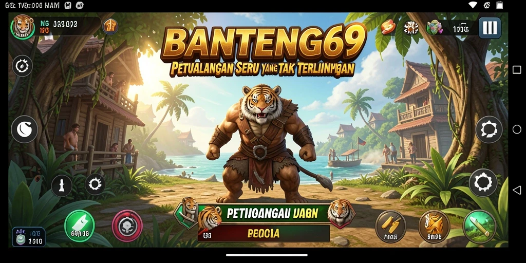 Tangkapan layar gameplay dari BANTENG69 yang menampilkan aksi petualangan yang mendebarkan.