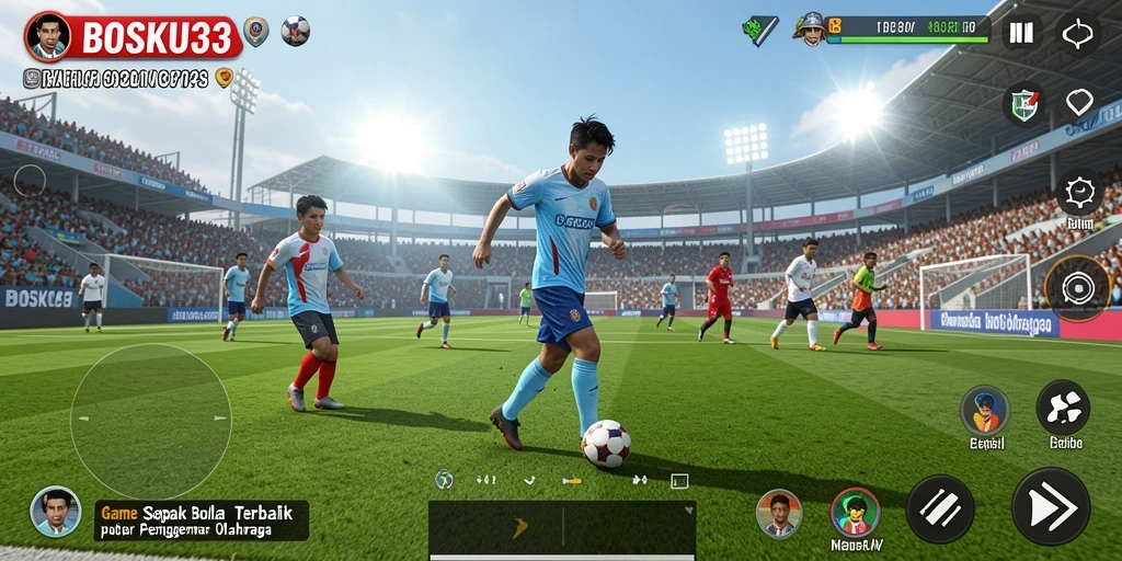 Tangkapan layar gameplay BOSKU33 yang menggambarkan aksi di lapangan.