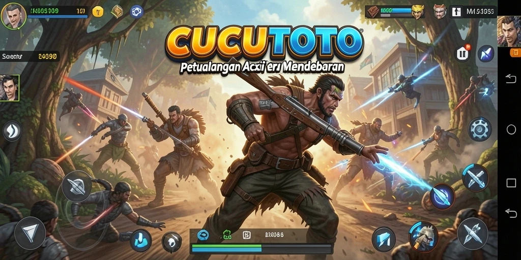 Screenshot CUCUTOTO menampilkan pertempuran aksi yang mendebarkan.