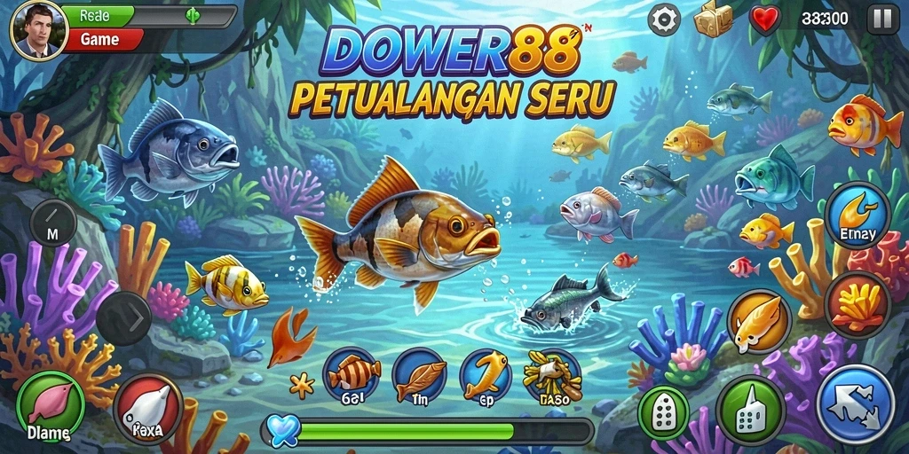 Tampilan screenshot DOWER88 dengan aksi memancing yang seru.