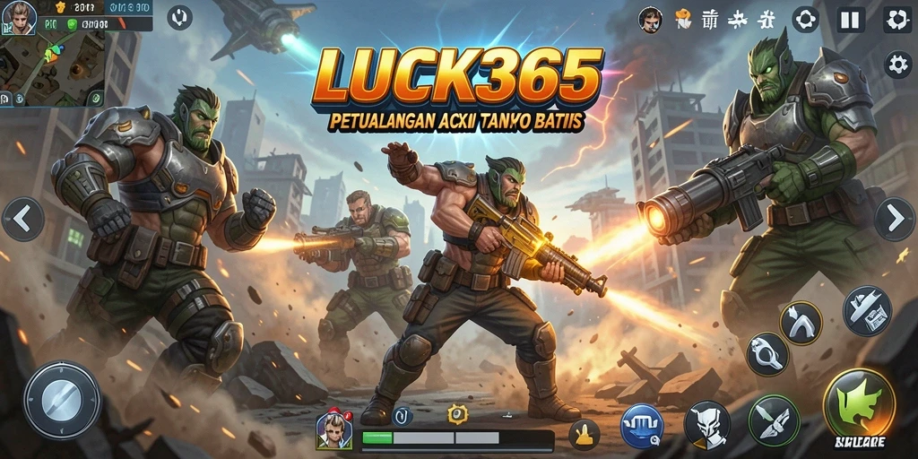 Tampilan aksi seru dalam LUCK365 dengan karakter bertarung.