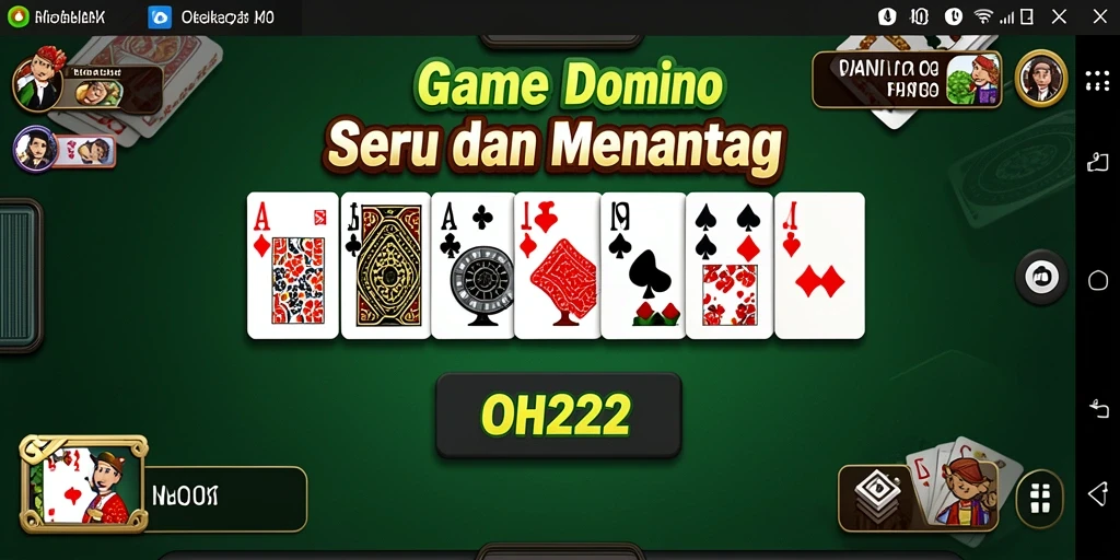 Screenshot utama OH222 menunjukkan momen seru permainan Domino.