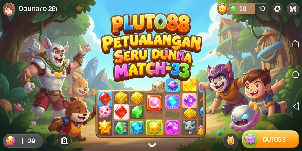 Screenshot gameplay PLUTO88 menampilkan keseruan mencocokkan objek.