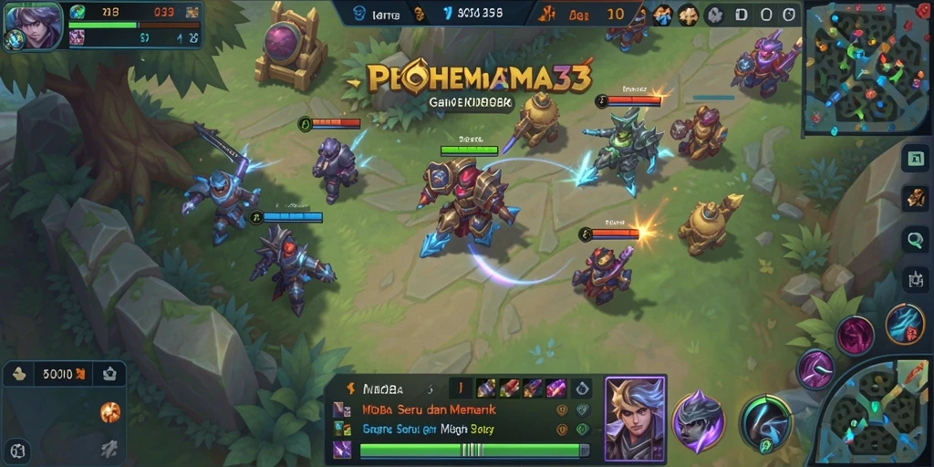 Tampilan gameplay seru dalam POHONEMAS33 dengan aksi pertempuran yang mendebarkan.