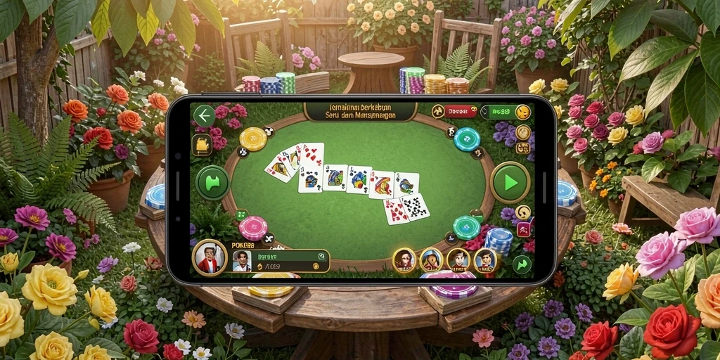 Screenshot gameplay POKER88 menampilkan aktivitas berkebun yang seru.