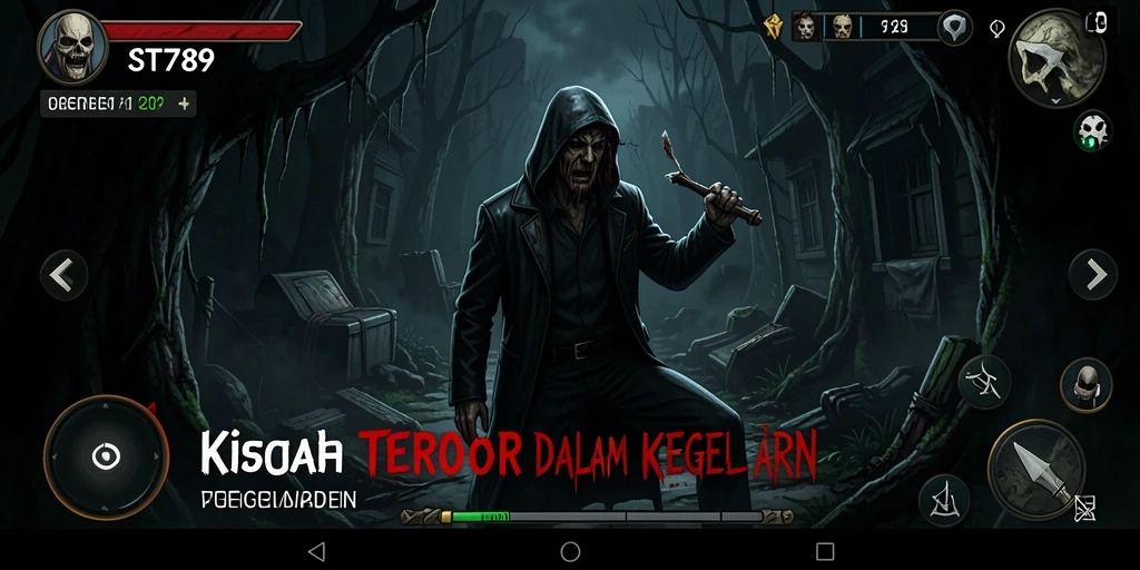Tangkapan layar ST789 menampilkan suasana horor yang gelap dan mencekam.